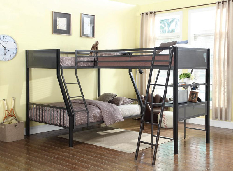 Meyers Traditional Grey Twin over Full Bunk Bed