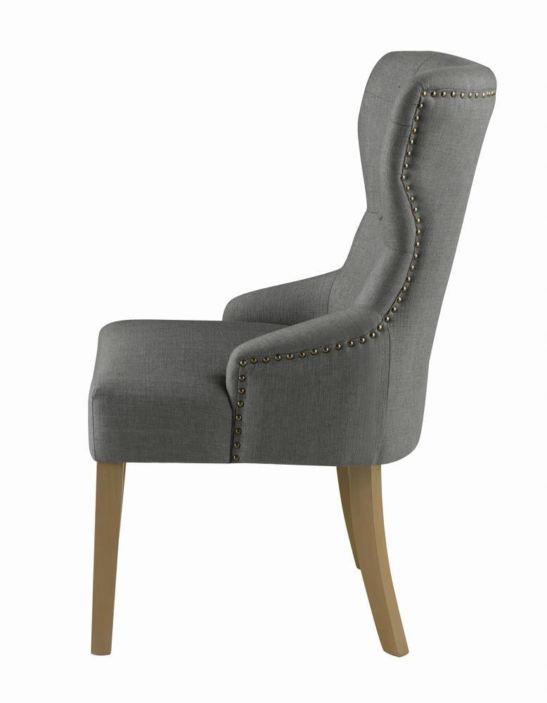 Modern Grey and Natural Tufted Dining Chair