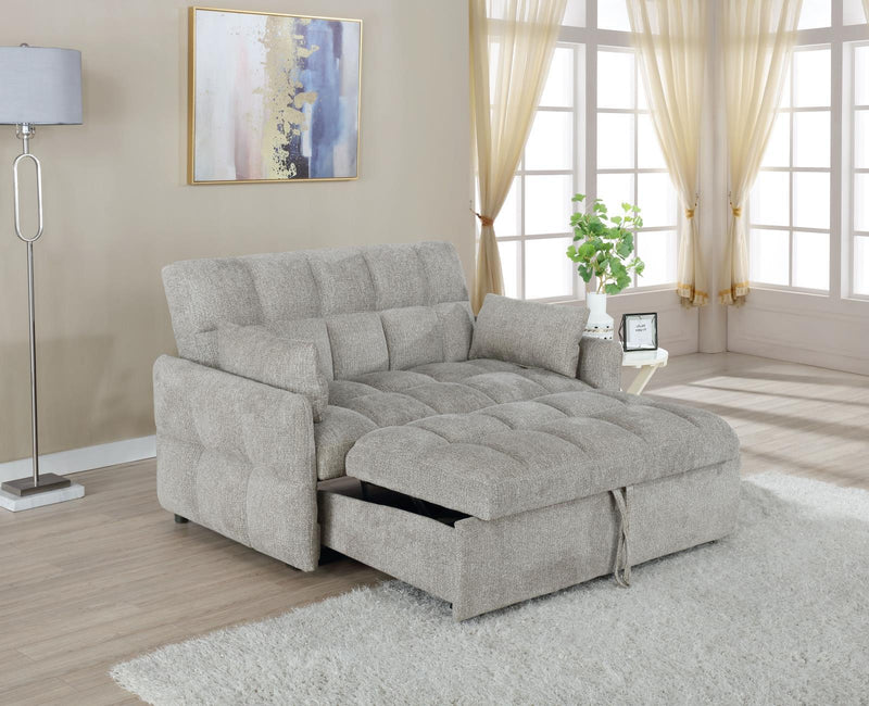 Cotswold Tufted Cushion Sleeper Sofa Bed Light Grey & Dark Grey