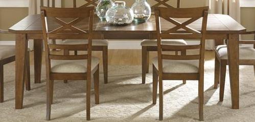 Liberty Furniture Hearthstone Rectangular Leg Table in Rustic Oak Finish