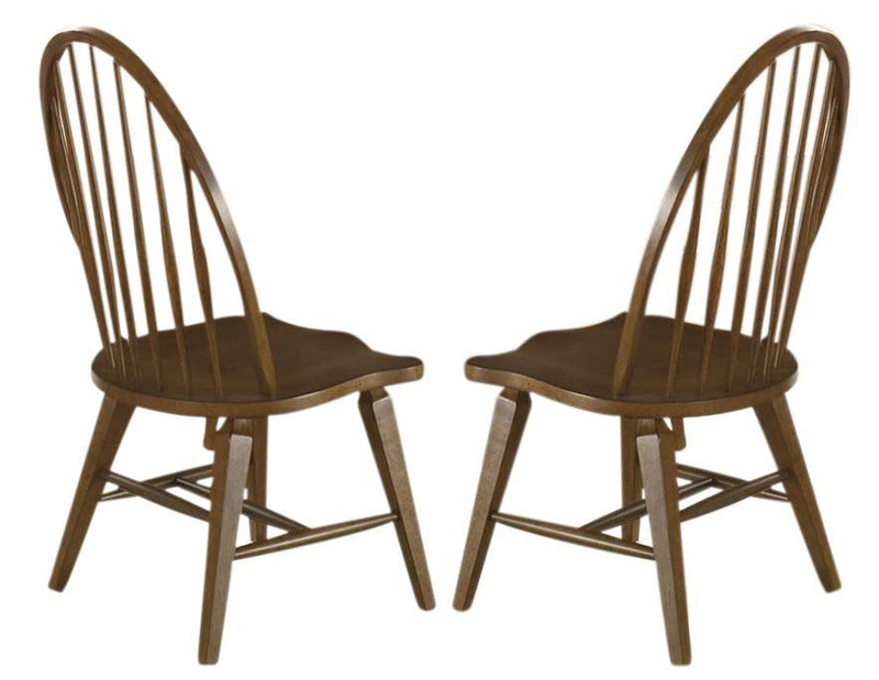 Liberty Furniture Hearthstone Windsor Back Side Chair  in Rustic Oak (Set of 2)