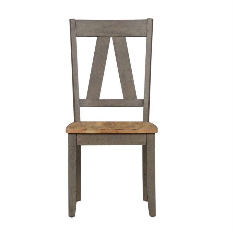 Liberty Furniture Lindsey Farm Splat Back Side Chair (RTA) in Gray and Sandstone (Set of 2)