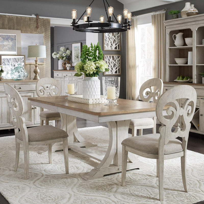 Farmhouse Reimagined 7 Piece Trestle Table Set image