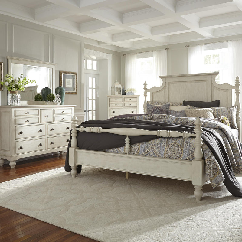 High Country Queen Poster Bed, Dresser & Mirror, Chest image