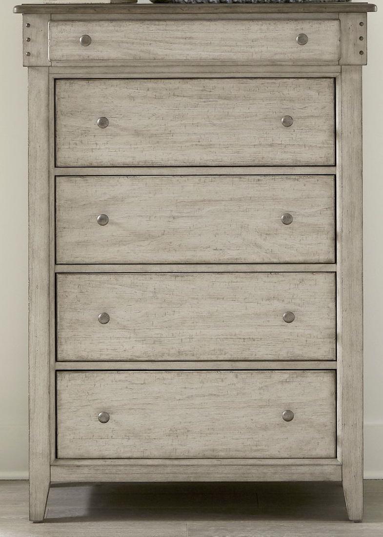 Liberty Furniture Ivy Hollow 5 Drawer Chest in Weathered Linen image