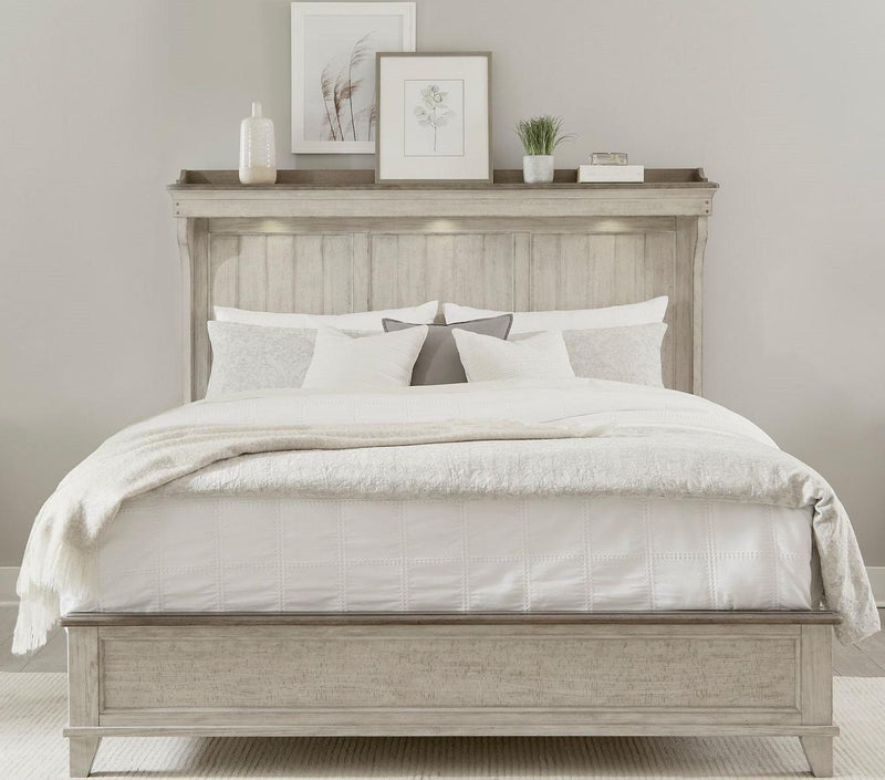 Liberty Furniture Ivy Hollow King Mantle Bed in Weathered Linen image