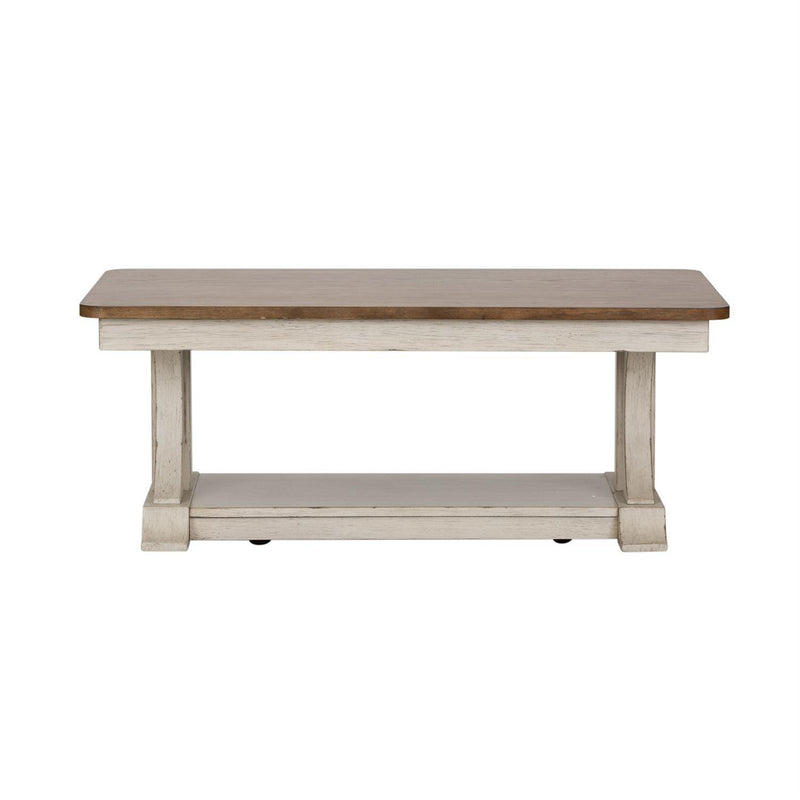 Liberty Farmhouse Reimagined Rectangular Cocktail Table in Antique White image