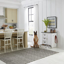 Allyson Park Pet Feeder in Wirebrushed White with Charcoal Top EST SHIP TIME APPX 4 WEEKS image