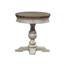 Heartland Round Pedestal Chair Side Table in Antique White image