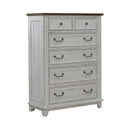 River Place 6 Drawer Chest in Riverstone White and Tobacco image