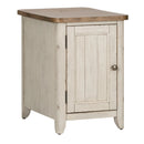 Farmhouse Reimagined Door Chair Side Table w/ Charging in Antique White image