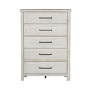 Modern Farmhouse 5 Drawer Chest in White image