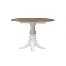 Magnolia Manor Drop Leaf Table in Antique White Base w/ Weathered Bark Tops image