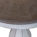 Magnolia Manor Round Accent Table in Antique White Base w/ Weathered Bark Tops image