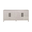 Kinsley 4 Door Accent Cabinet in Washed Taupe & Silver Champagne EST SHIP TIME APPX 4 WEEKS image