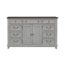 River Place 9 Drawer Dresser in Riverstone White and Tobacco image