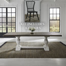 River Place Opt 7 Piece Trestle Table Set image