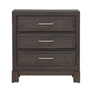 Modern Edge Nightstand w/ Charging Station in Caffe image