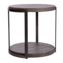 Modern View Round End Table in Gray image