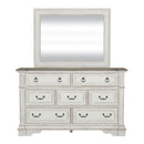 Abbey Park King California Panel Bed, Dresser & Mirror image