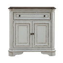 Magnolia Manor Accent Cabinet in Antique White & Weathered Bark EST SHIP TIME APPX 4 WEEKS image
