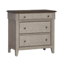 Ivy Hollow 3 Drawer Bedside Chest w/ Charging Station in Weathered Linen image