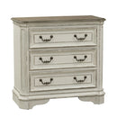 Magnolia Manor 3 Drawer Bedside Chest in Antique White image