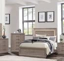 Liberty Furniture Horizons Queen Panel Bed with HB Lights in Graystone