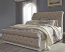 Liberty Furniture Abbey Park Upholstered California King Sleigh Bed in Antique White EST SHIP TIME APPX 4 WEEKS image
